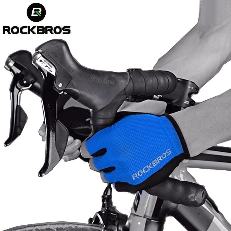 ROCKBROS Bicycle Glove Outdoor Cycling Sports Breathable  Bike Half Finger Sponge Pad Professional Unisex 5 Colors
