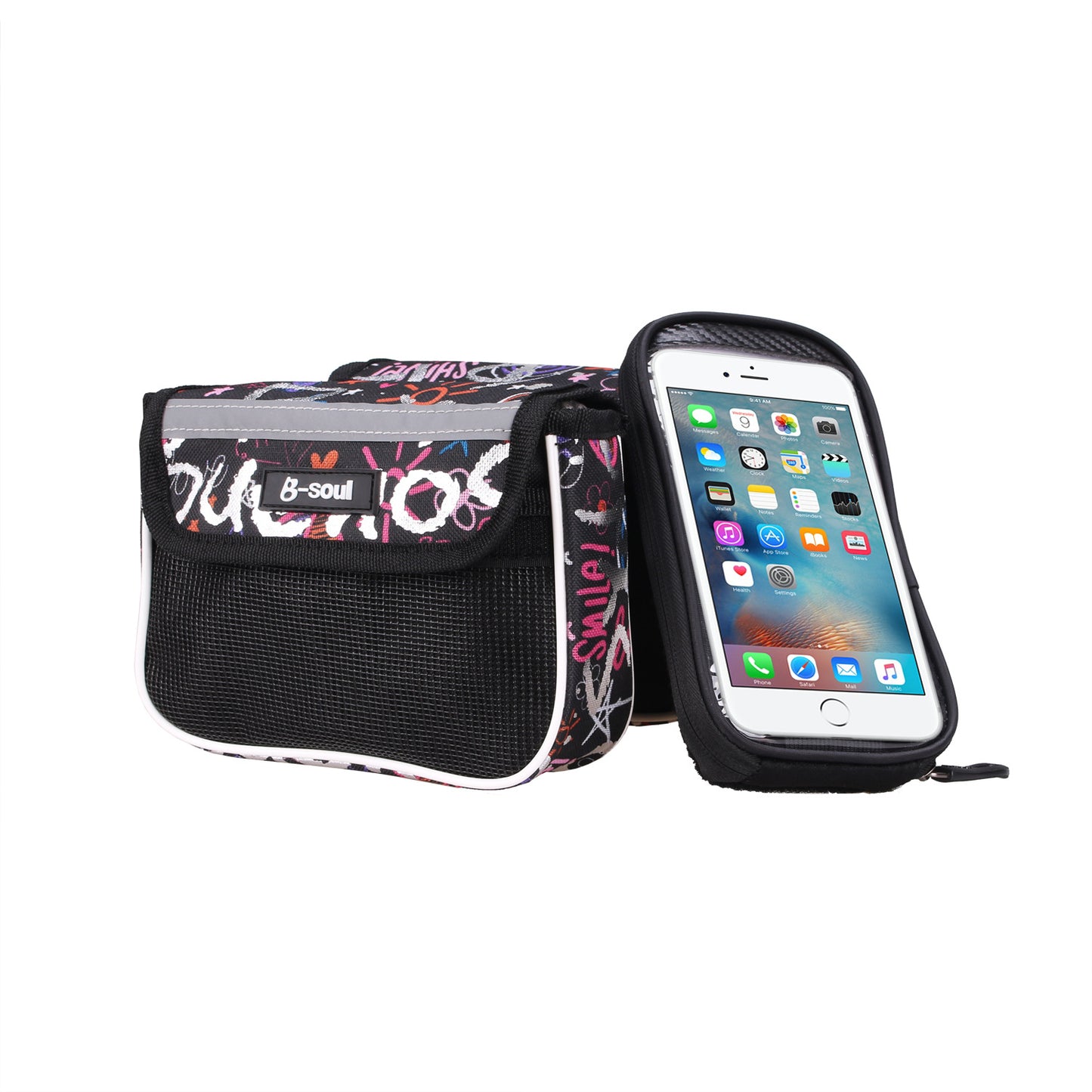 B-SOUL Mountain Bike Bike Bag Mobile Phone Touch Screen Bag Cycling Bag Bicycle Upper Tube Bag Double Bag