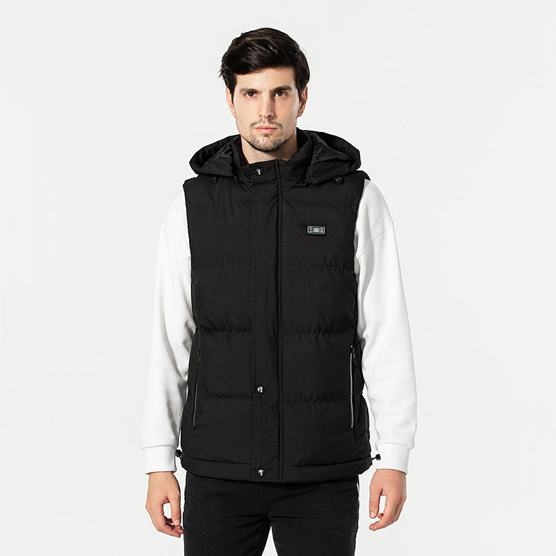 Display screen temperature heating vest, smart heating vest, male USB electric heating vest