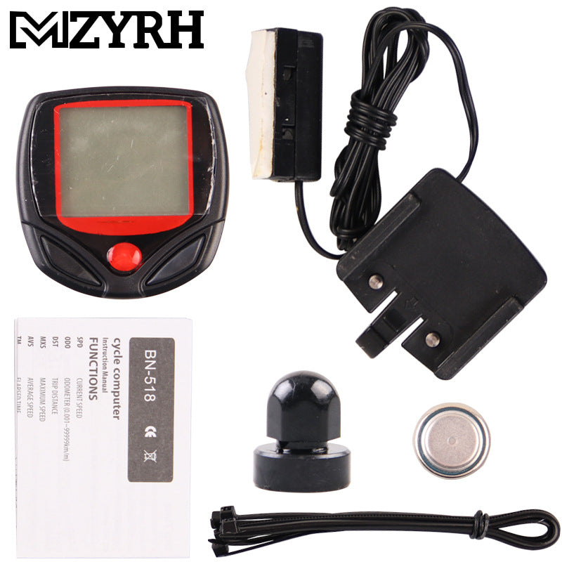 Mountain Bike Stopwatch Bicycle Pulse Speed Standard Speedometer Speedometer 15 Function Stopwatch Riding Equipment
