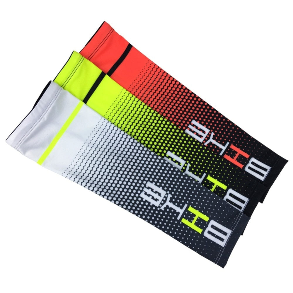 1 Pair Cool Men Cycling Running Bicycle UV Sun Protection Cuff Cover Protective Arm Sleeve Bike Sport Arm Warmers Sleeves
