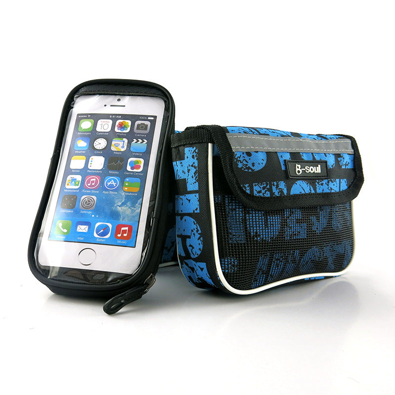 B-SOUL Mountain Bike Bike Bag Mobile Phone Touch Screen Bag Cycling Bag Bicycle Upper Tube Bag Double Bag